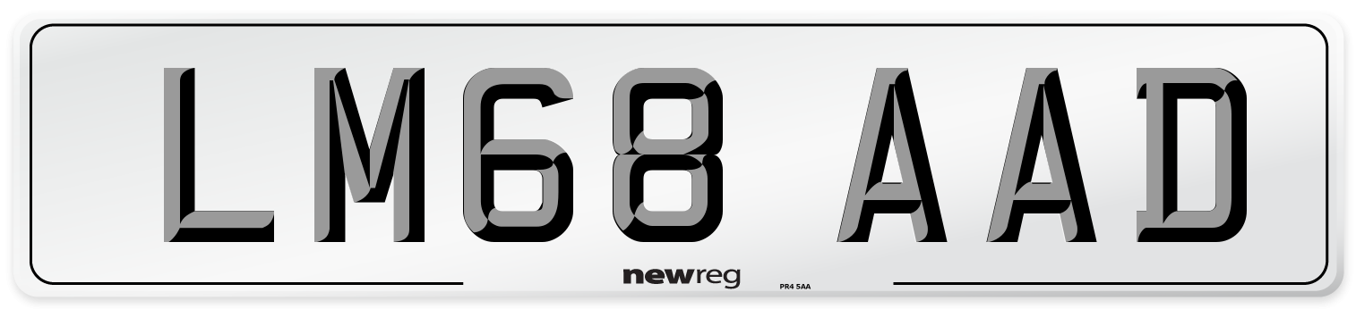 LM68 AAD Number Plate from New Reg